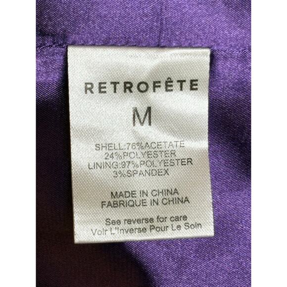 Retrofête Janessa Royal Purple Satin Mini Dress Medium - Picture 5 of 9
